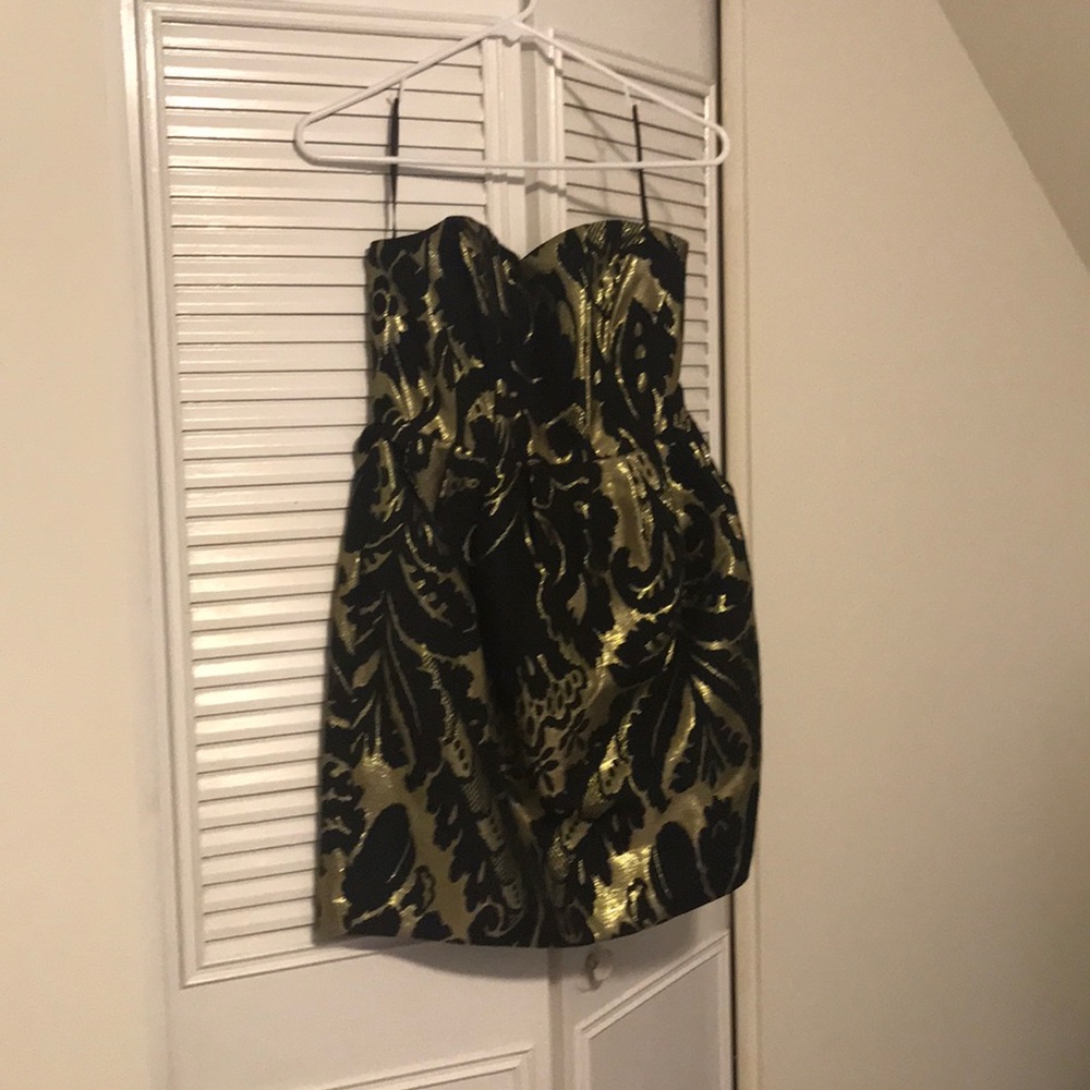 H&M party dress- gold and black with pockets